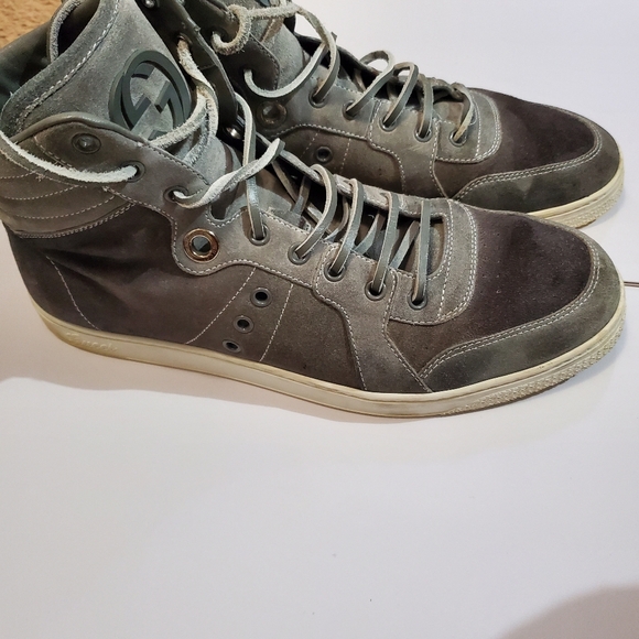 Gucci Men's Charcoal Suede Sneakers - Picture 1 of 7